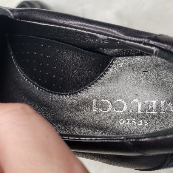 Sesto Meucci Black Leather Patent Side Zip Beckie Lace Up Loafers 6.5 - Picture 12 of 14